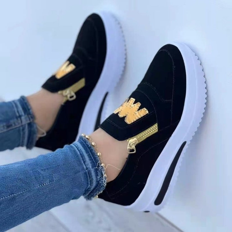 💥【35-43】✨ 2025 Damskie buty sportowe casualowe z zamkiem błyskawicznym, grubą podeszwą, modne i wygodne