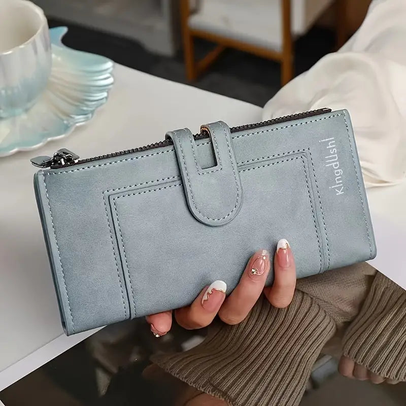 💰【Compra 1 y obten 1 gratis】Cartera vintage de piel auténtica con doble cremallera y ranura para múltiples tarjetas para mujer_3844304