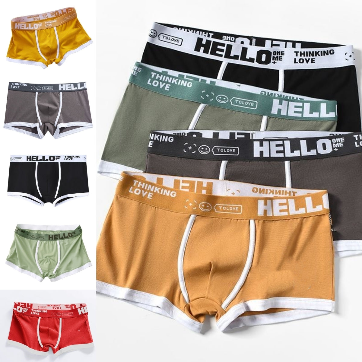 (6 piezas) Calzoncillos bóxer de algodón nuevos para hombre