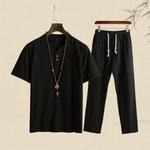 【M-5XL】【Topy + Spodnie】Nowy modny, swobodny męski dwuczęściowy garnitur✅Luźny✅Wygodny✅Oddychający_4066287