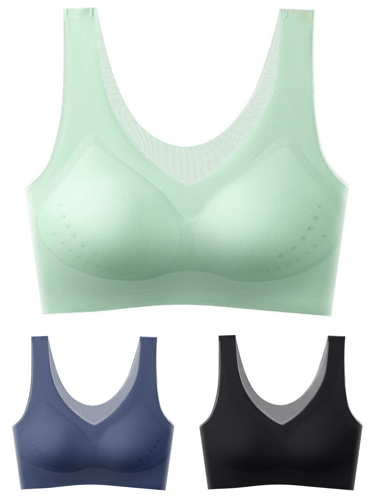 【Ofertă limitată】【Set 3 bucăți】【40–120KG】Sutien push-up din mătase de gheață 2025 – fără cusături, lejer și respirabil 【Confort maxim zilnic】_4067486