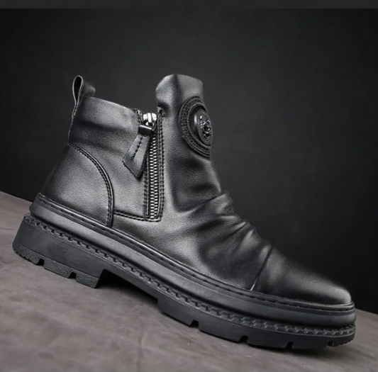 ⏳🔥【39-44】 nuevas botas de piel para hombre, piel de vacuno de alta calidad, hechas a mano.