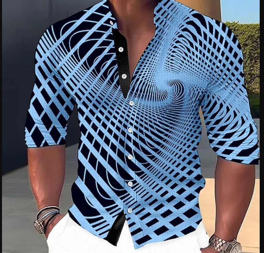 【50% RABAT! 】Męska koszula 3D z nadrukiem – stylowa, kolorowa, przyciąga wzrok!