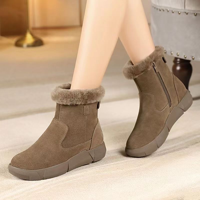 【35-41】 🔥 2024 nuevas botas de nieve con punta redonda plana de terciopelo cálido y grueso-3854034