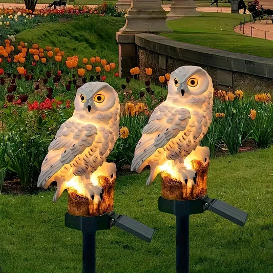 Lámpara solar decorativa de búho: luz cálida para tu jardín
