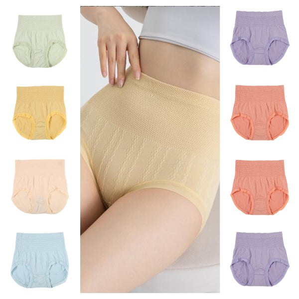 🔥🥰【8 piezas】50%off Bragas antibacterianas de cintura alta con control de barriga_3841075