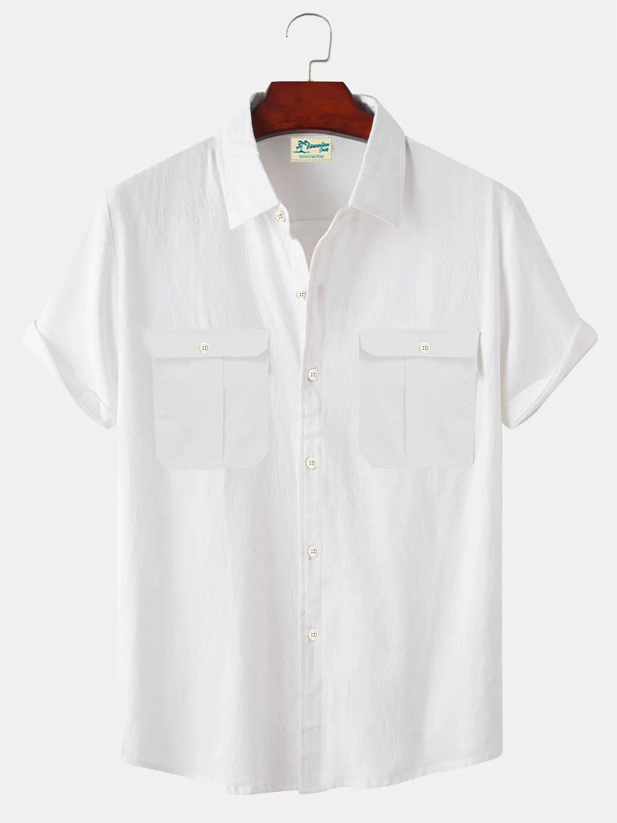 👔【M-5XL】novedad de verano camisa de lino simple para hombre_4023419