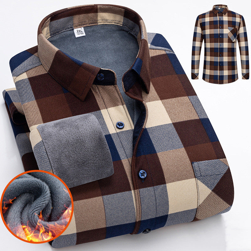 đ„ăcompre uno y llĂ©vese otro gratisăđăL-5XLăCamisa de negocios cĂĄlida de manga larga de otoño e invierno._3858810