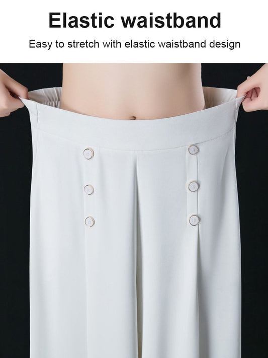 💖【M-5XL】Ženske modne hlače s visokim strukom i širokim nogavicama, mekane i s elegantno padajućim materijalom, vrhunske kvalitete