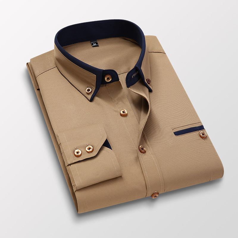 👔【Compre 1 y obtenga 1 gratis】 Camisa de negocios de manga larga para hombre de alta calidad, cómoda y elástica_3991078
