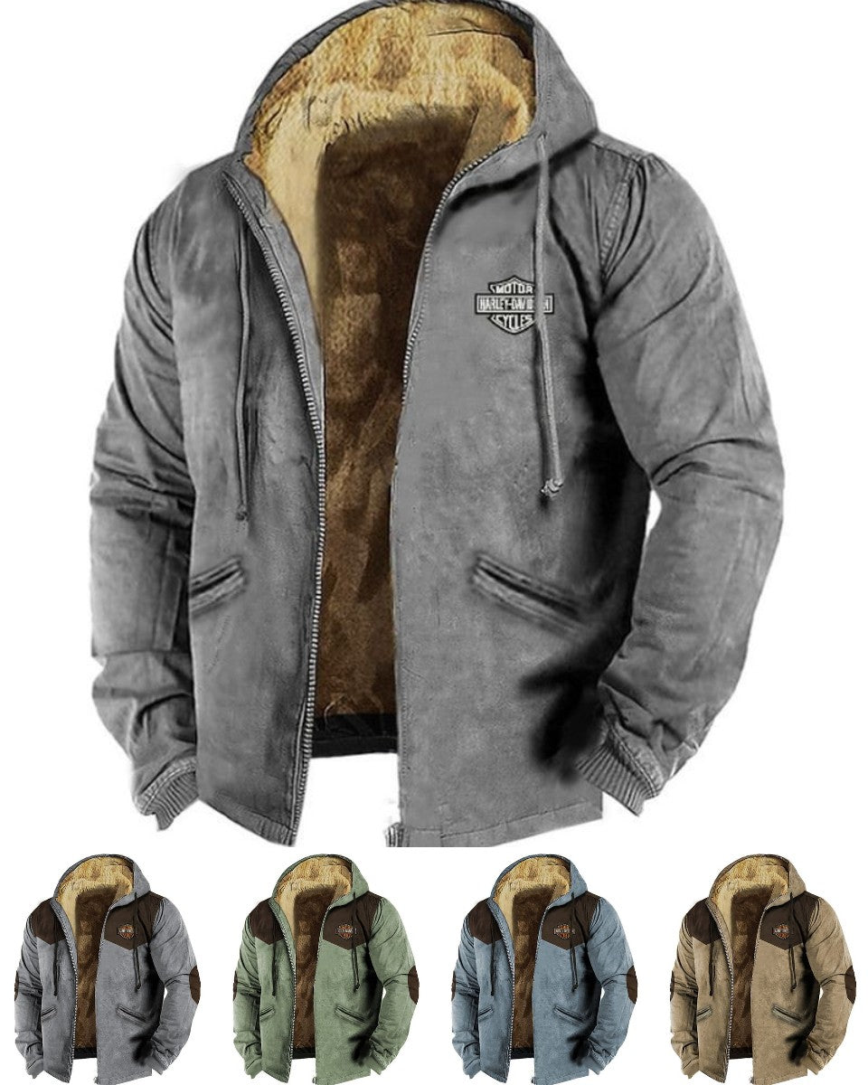50% de descuento por tiempo limitado 【M-5XL】 Chaquetas de terciopelo gruesas y holgadas de moda para hombre en otoño e invierno_3846455