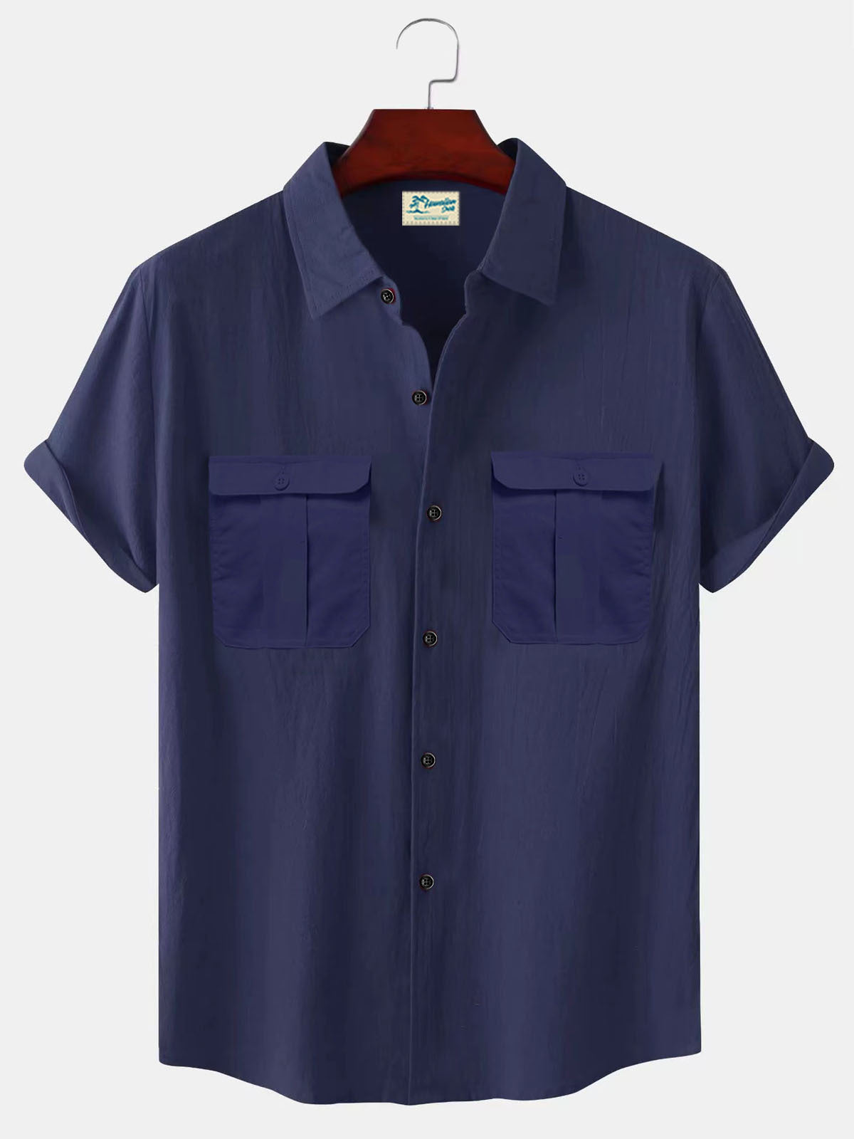 👔【M-5XL】novedad de verano camisa de lino simple para hombre_4023419