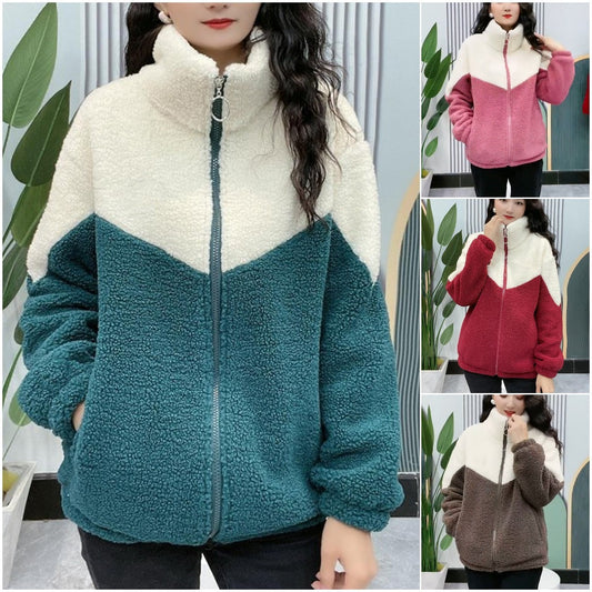 【M-4XL】Kurtka polarowa damska na jesień i zimę, ciepła kurtka z bawełny