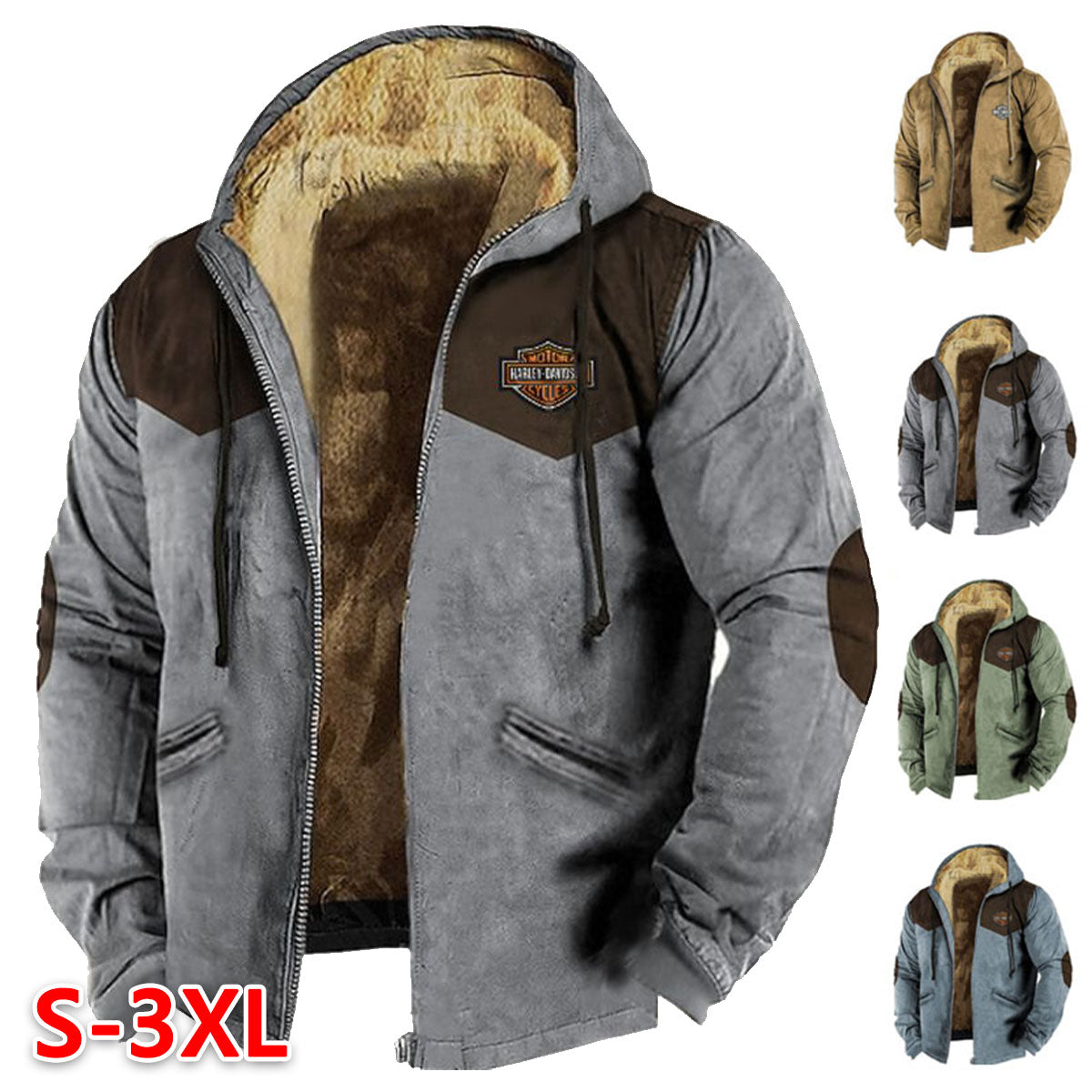 50% de descuento por tiempo limitado 【M-5XL】 Chaquetas de terciopelo gruesas y holgadas de moda para hombre en otoño e invierno_3846455