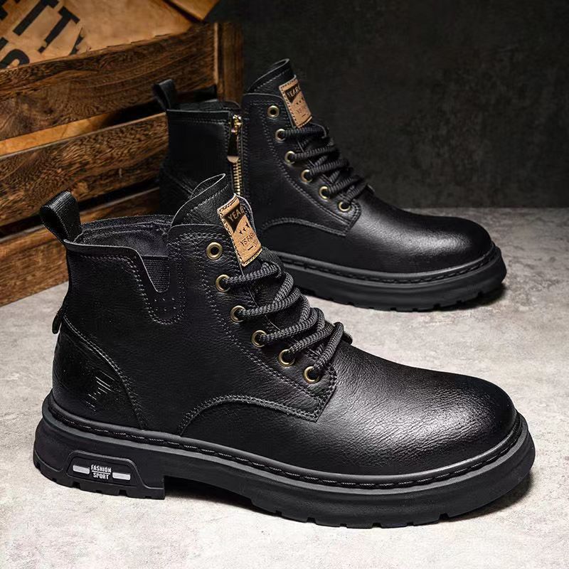 【39-44】🎁✨Regalo ideal: botas de cuero retro con cordones para hombre_3870627
