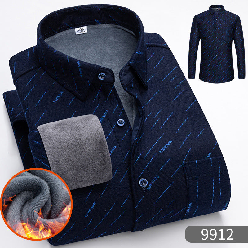 đ„ăcompre uno y llĂ©vese otro gratisăđăL-5XLăCamisa de negocios cĂĄlida de manga larga de otoño e invierno._3858810