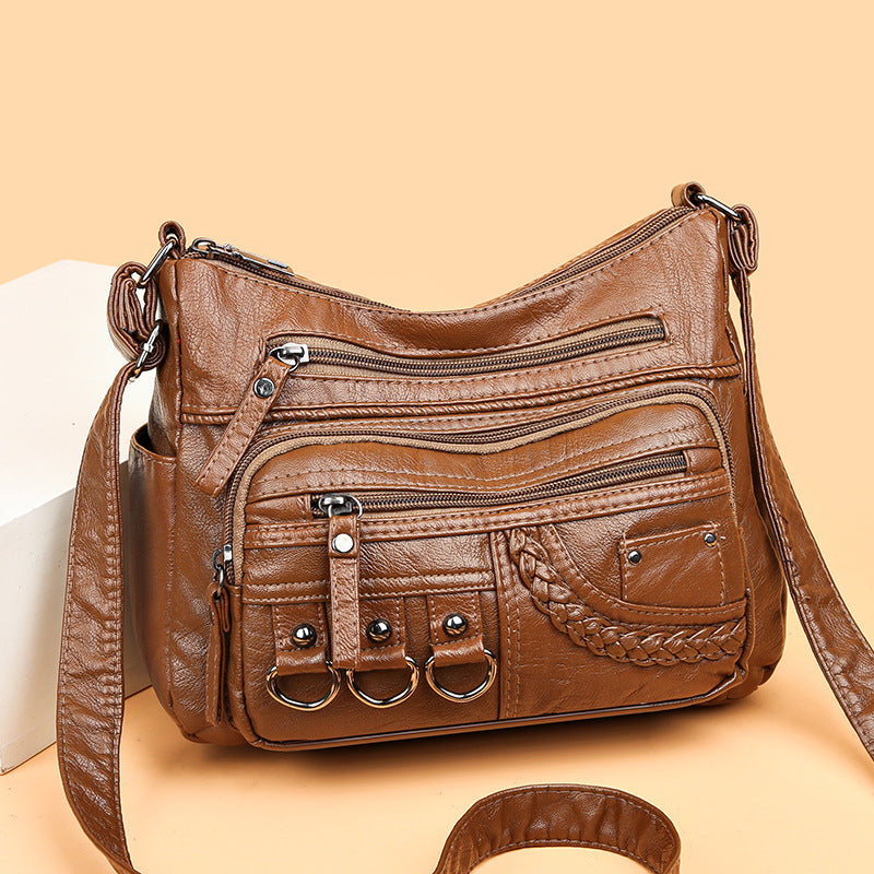 💥【Compre 1 y obtenga 1 gratis】👜2024 Nuevo bolso de hombro/bandolera de cuero suave de gran capacidad_3867874