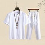 【M-5XL】【Topy + Spodnie】Nowy modny, swobodny męski dwuczęściowy garnitur✅Luźny✅Wygodny✅Oddychający_4066287