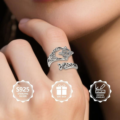 juego de 2 piezas,Anillo de nudo celta de plata de ley S925