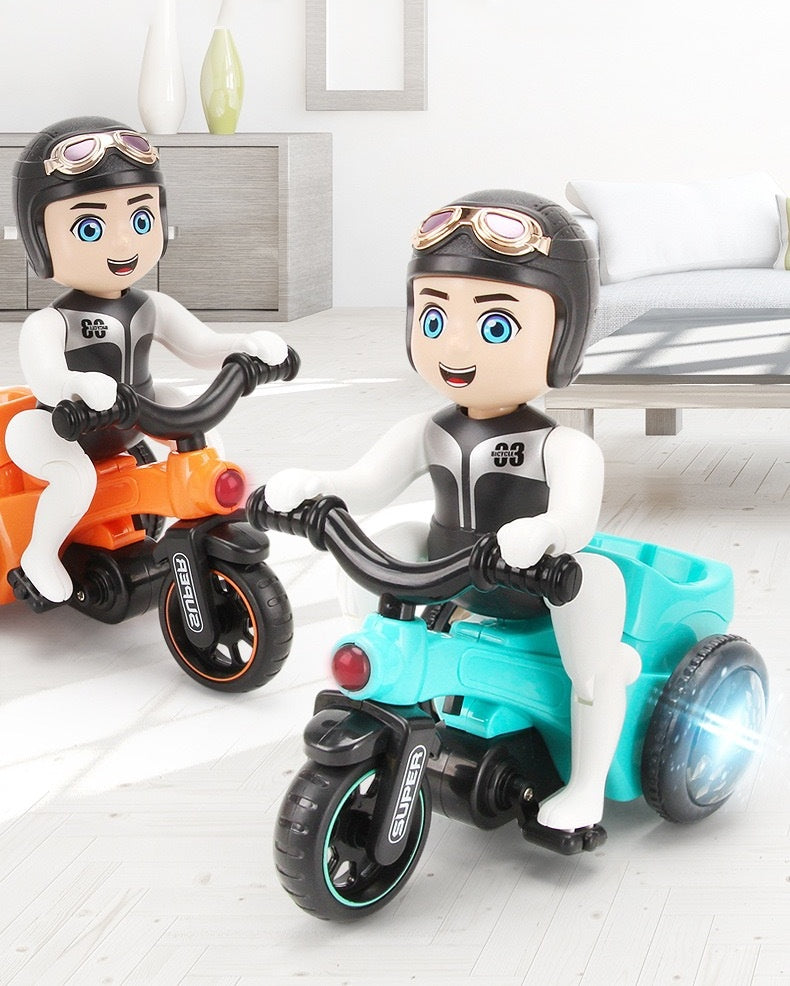 ✨【Pago contra reembolso】🌈Triciclo acrobático de bicicleta de juguete con rotación automática de 360 grados con luces de baile 4D_3856579