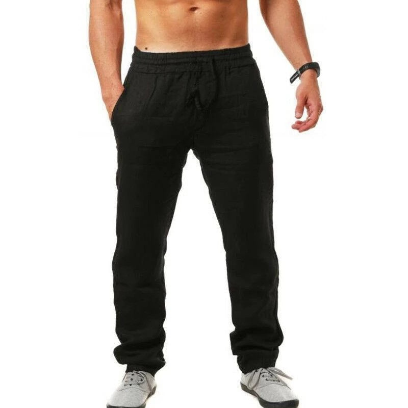 【Cumpărați 1 obțineți 1】 【S-4XL】Pantaloni sport de vară noi pentru bărbați pentru 2025, dimensiuni mari, versiune largă din bumbac respirabil și material de in_4043128