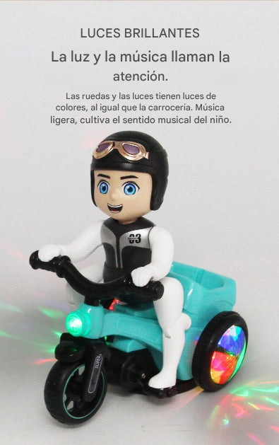 ✨【Pago contra reembolso】🌈Triciclo acrobático de bicicleta de juguete con rotación automática de 360 grados con luces de baile 4D_3856579