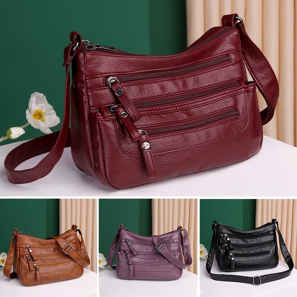 🔥【Compre uno y llévese otro gratis】🔥【30% de descuento】Elegante bolso de hombro de cuero suave y gran capacidad_3988486