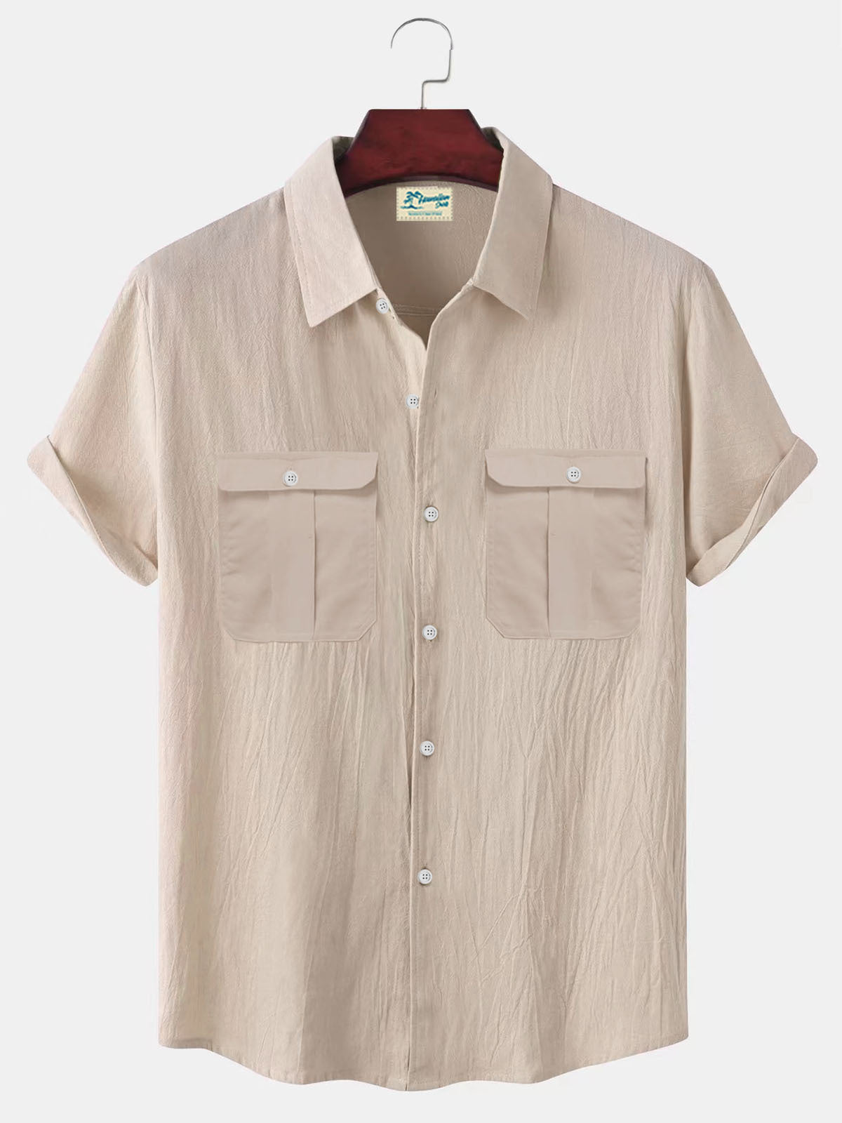 👔【M-5XL】novedad de verano camisa de lino simple para hombre_4023419