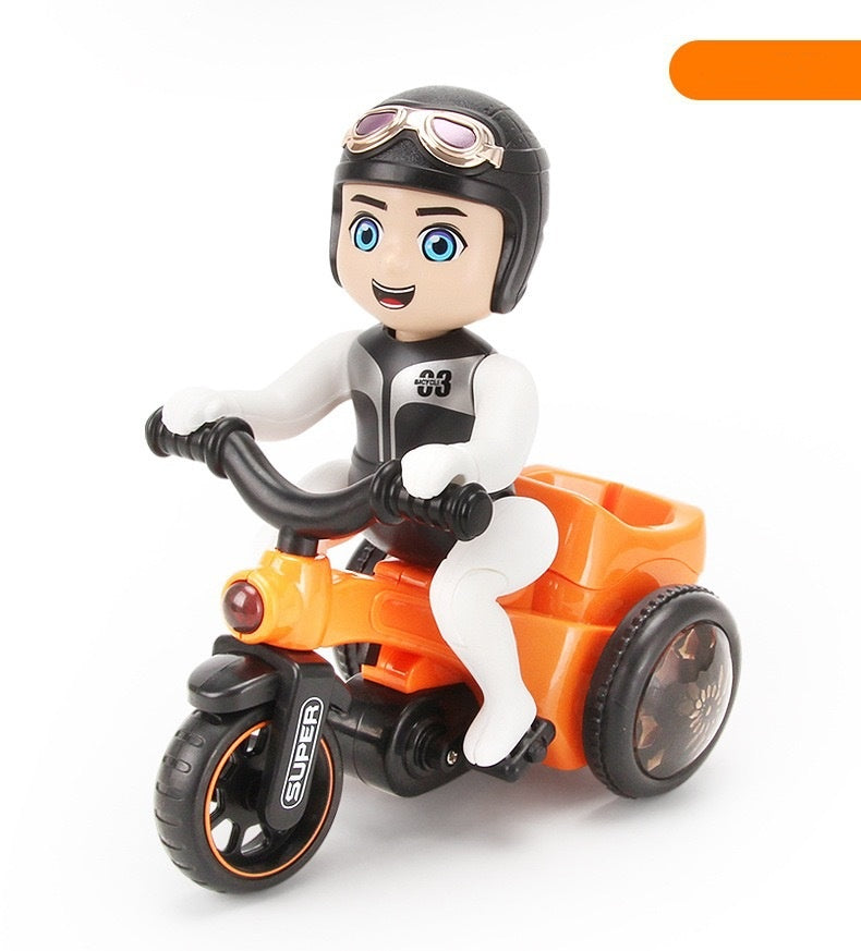 ✨【Pago contra reembolso】🌈Triciclo acrobático de bicicleta de juguete con rotación automática de 360 grados con luces de baile 4D_3856579