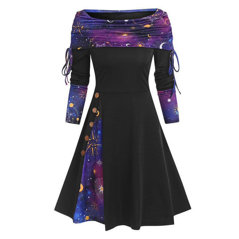 【40-100 KG】Vestido de un hombro de manga larga de otoño e invierno, cálido y moderno-3855775