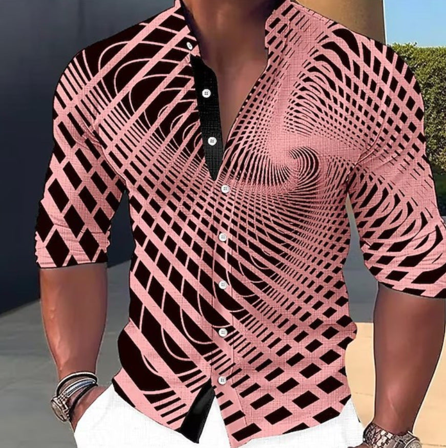 【50% RABAT! 】Męska koszula 3D z nadrukiem – stylowa, kolorowa, przyciąga wzrok!