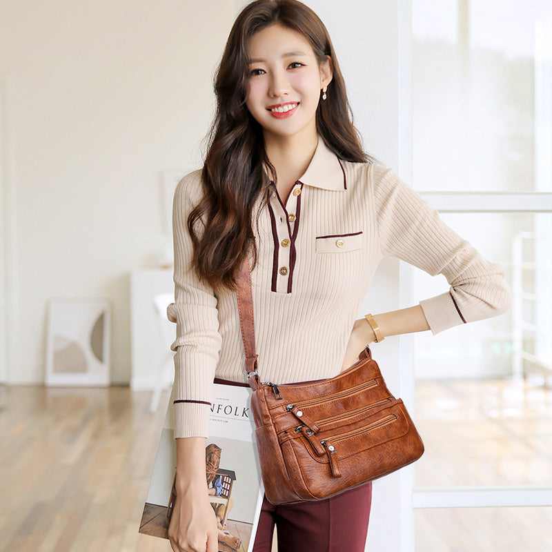 🔥【Compre uno y llévese otro gratis】🔥【30% de descuento】Elegante bolso de hombro de cuero suave y gran capacidad_3988486