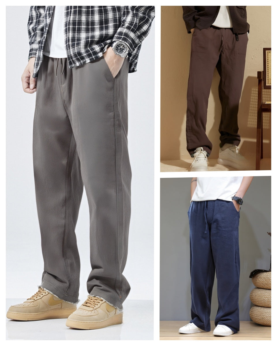 【S-5XL】Pantaloni casual pentru bărbați din bumbac – croială lejeră, material moale și respirabil_4039892