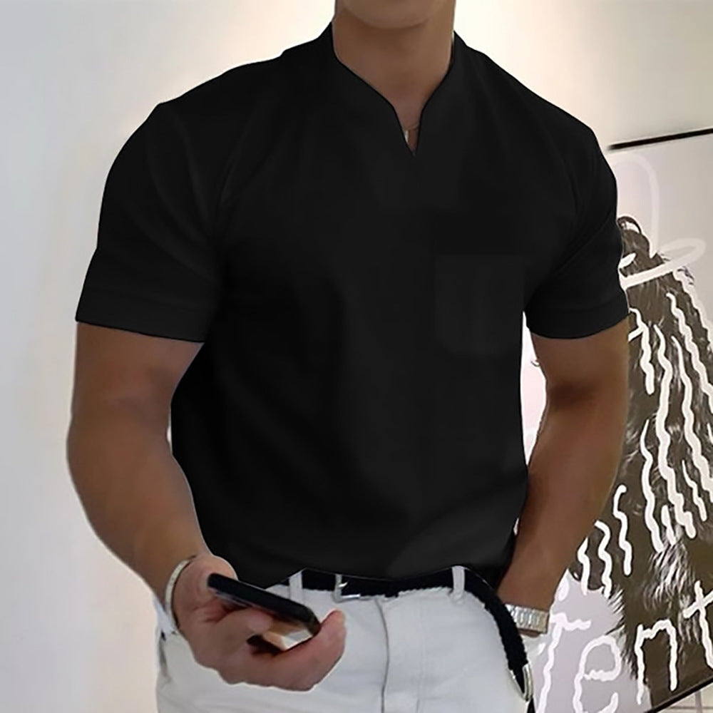 【S-5XL】Tricou bărbătesc din bumbac elastic, cu mânecă scurtă, de vară 2025-R
