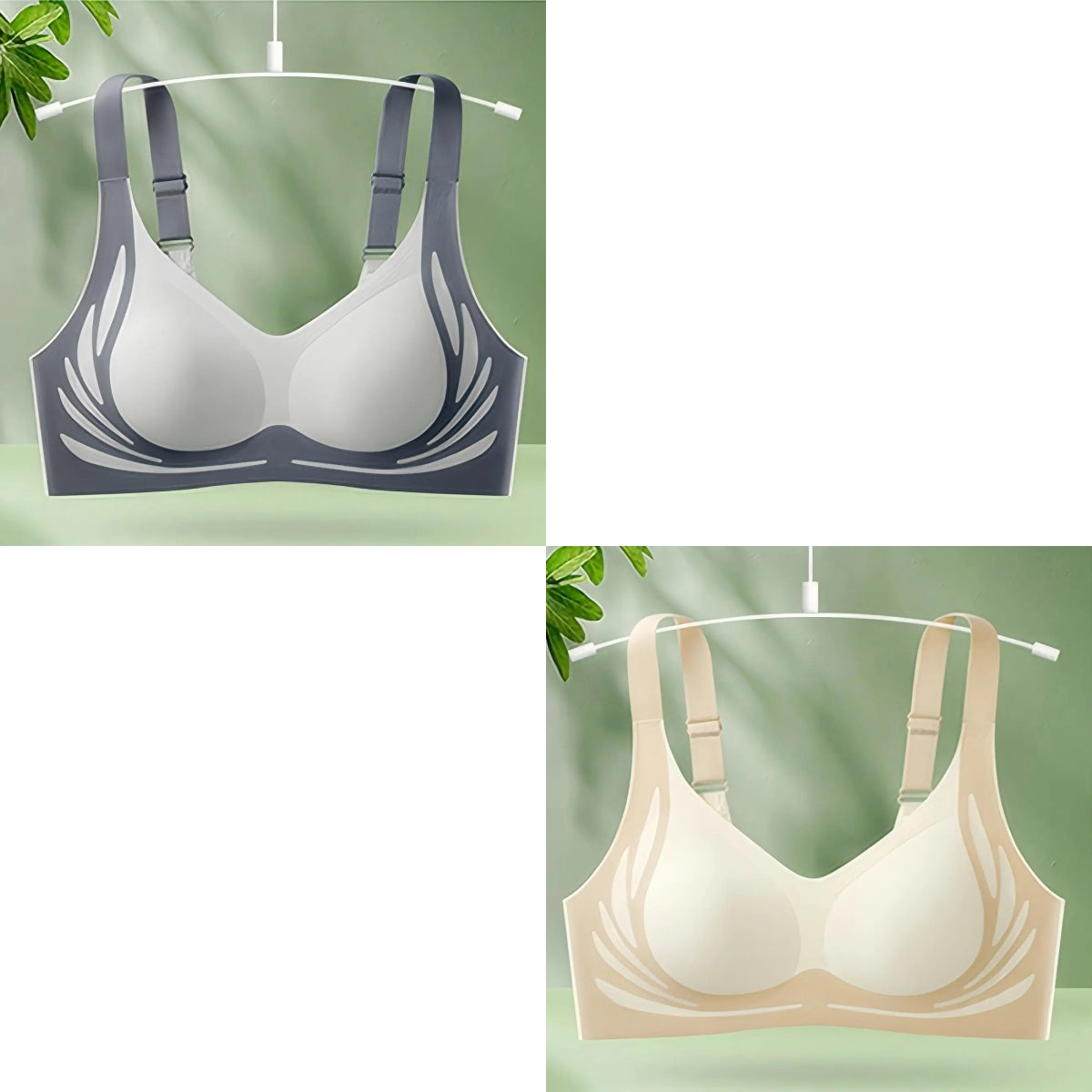 😍【Paquete de 4】Sujetador de una pieza sin aros para mujer❤️【40-85 kg】_3963113