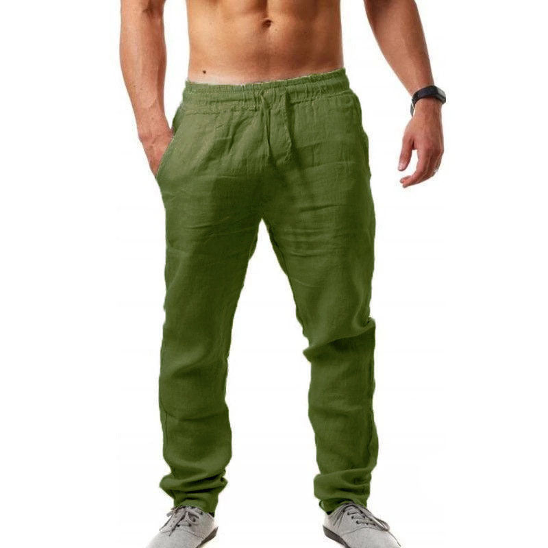 【Cumpărați 1 obțineți 1】 【S-4XL】Pantaloni sport de vară noi pentru bărbați pentru 2025, dimensiuni mari, versiune largă din bumbac respirabil și material de in_4043128