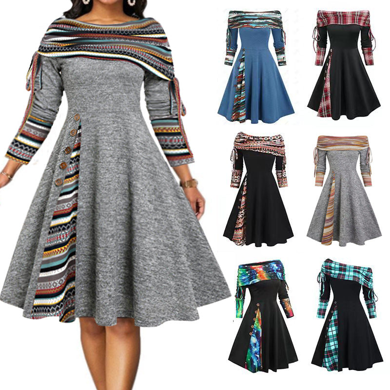 【40-100 KG】Vestido de un hombro de manga larga de otoño e invierno, cálido y moderno-3855775