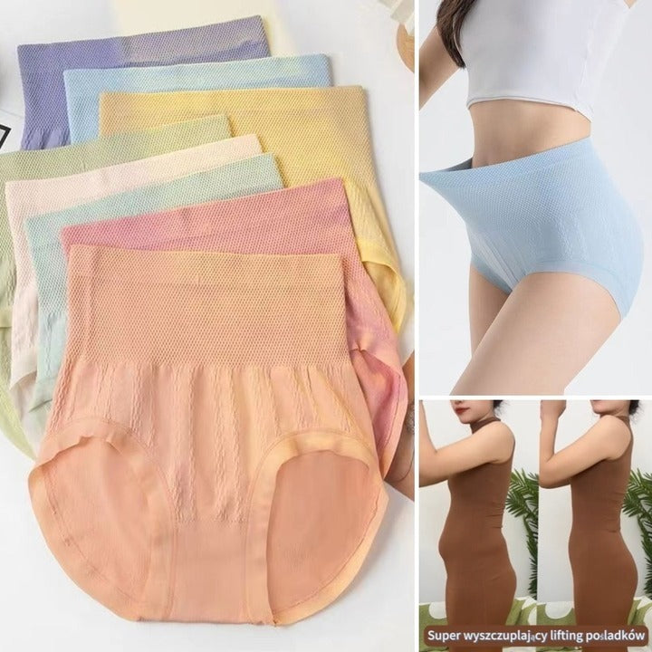 【8 pares】 Braguitas antibacterianas de cintura alta para controlar el vientre