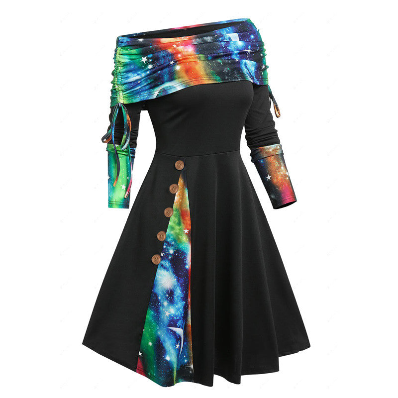【40-100 KG】Vestido de un hombro de manga larga de otoño e invierno, cálido y moderno-3855775