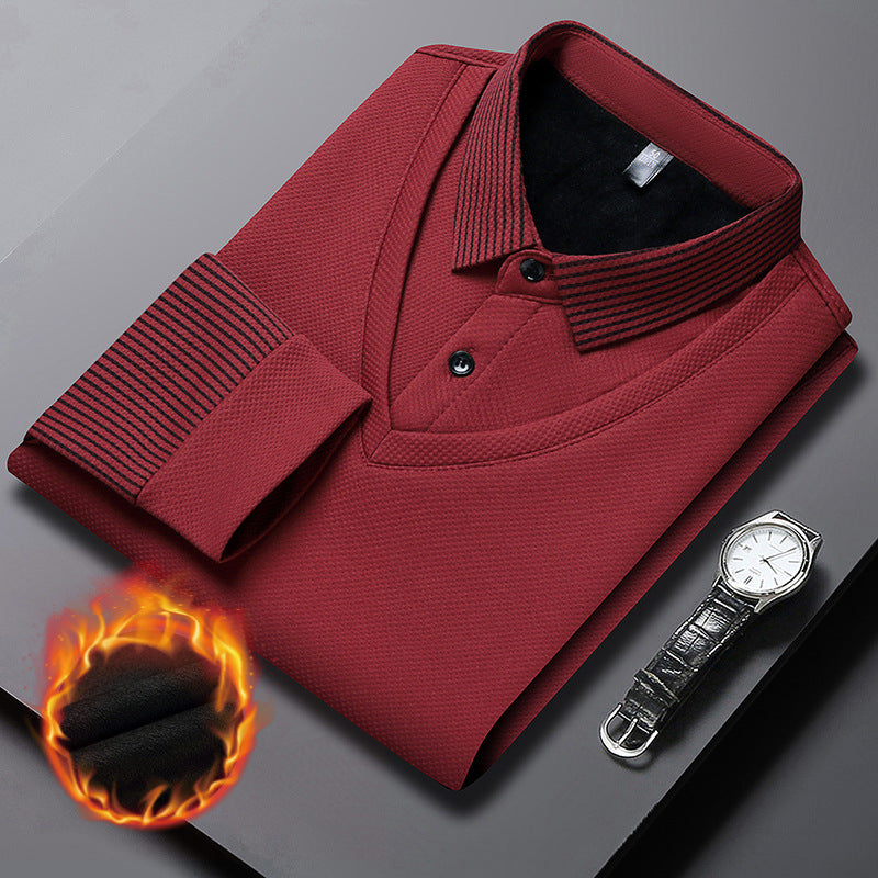 【M-4XL】Camiseta Polo de Falsa Dos Piezas para Hombre – Diseño a Rayas, Elegante y Versátil