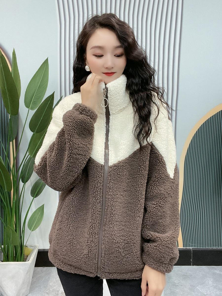 【M-4XL】Kurtka polarowa damska na jesień i zimę, ciepła kurtka z bawełny