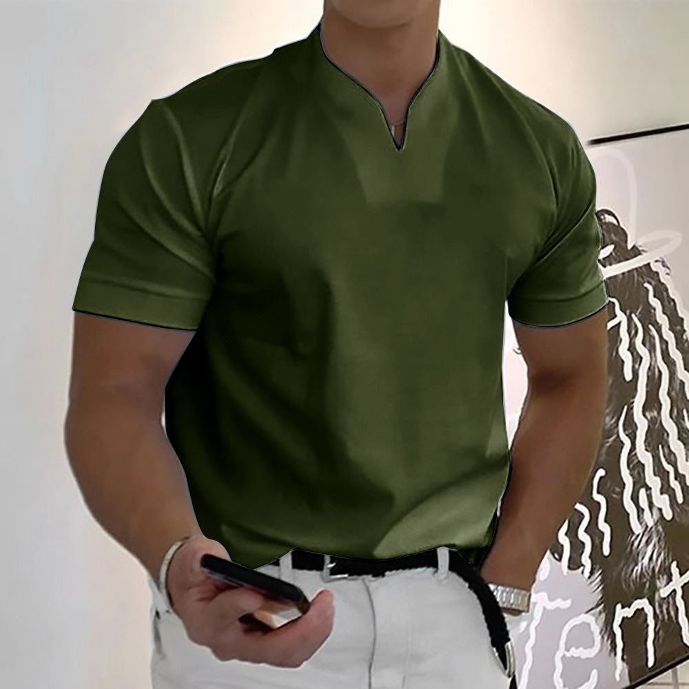 【S-5XL】Tricou bărbătesc din bumbac elastic, cu mânecă scurtă, de vară 2025-R