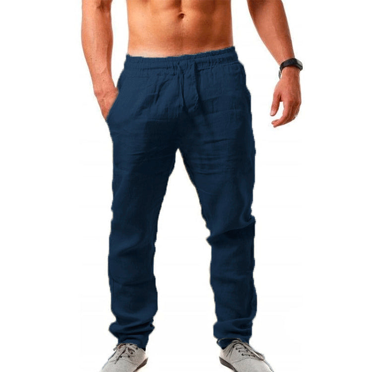 【Cumpărați 1 obțineți 1】 【S-4XL】Pantaloni sport de vară noi pentru bărbați pentru 2025, dimensiuni mari, versiune largă din bumbac respirabil și material de in_4043128