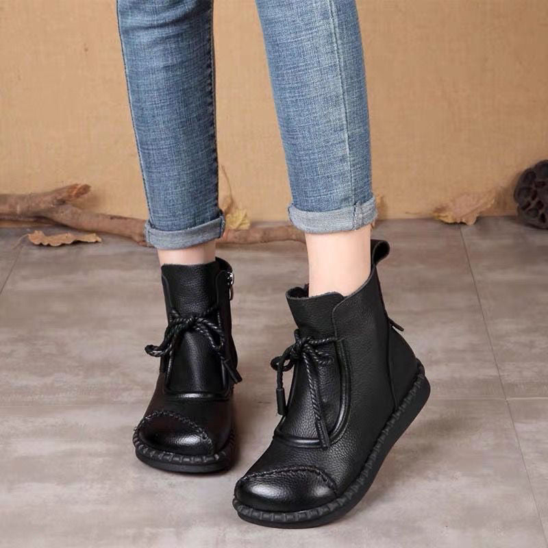 【35-40】👢2024 Botas de cuero suave retro para mujer de principios de otoño_3854205