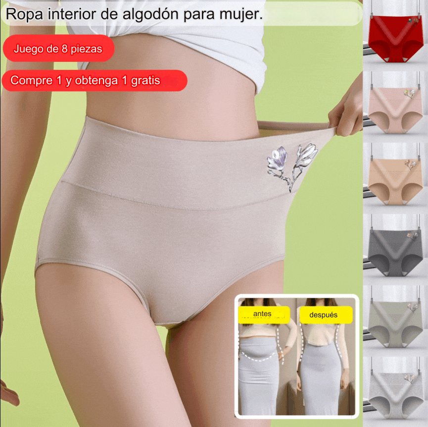 【Más vendidos】 (8 piezas / 16 piezas) Bragas antibacterianas de algodón que no dejan marcas_3829580
