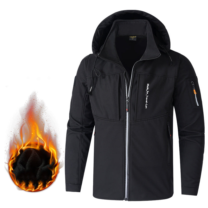 🔥【M~4XL】Nueva chaqueta con capucha gruesa y cálida a la moda para hombre de otoño e invierno_3858840