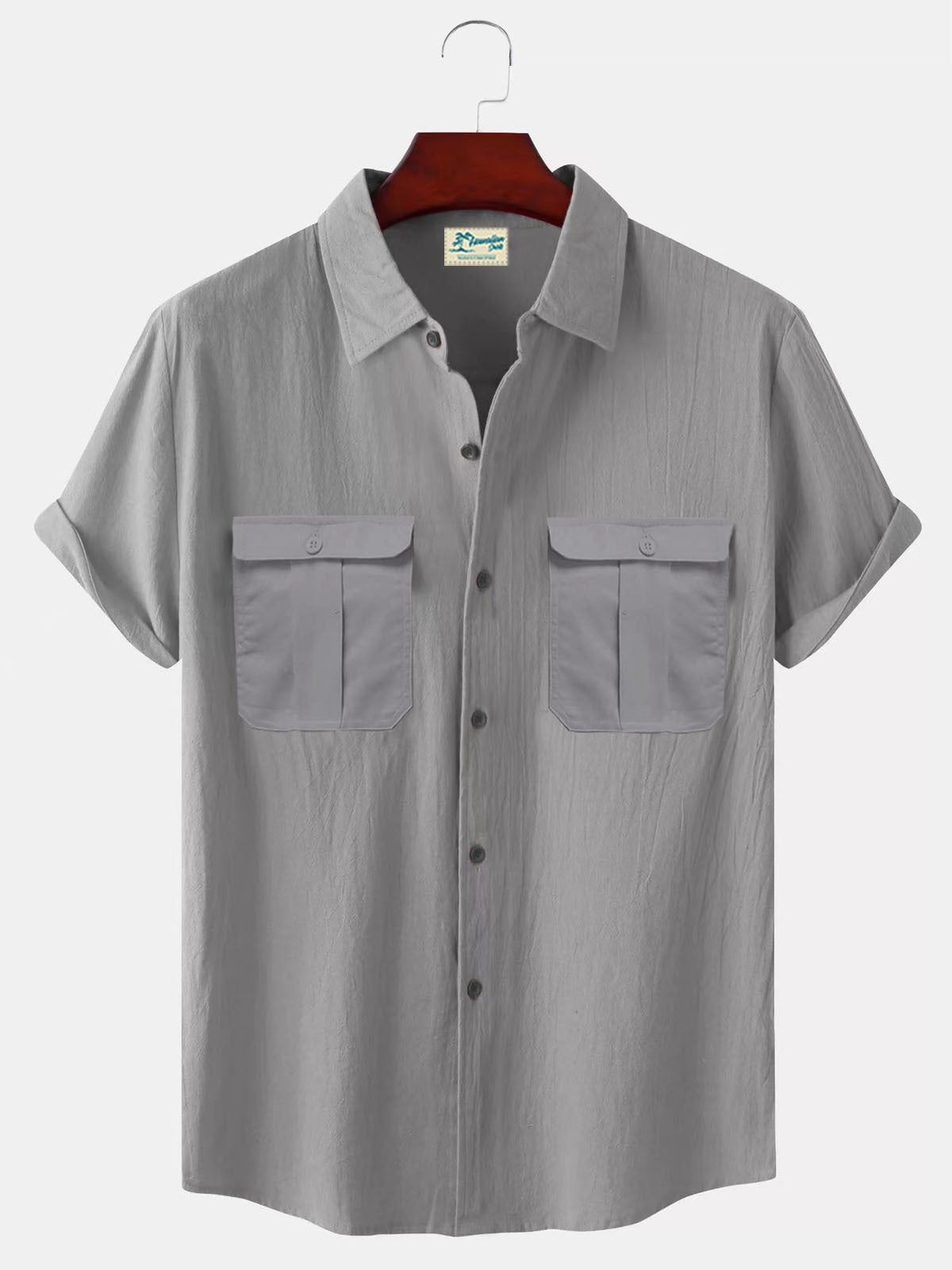 👔【M-5XL】novedad de verano camisa de lino simple para hombre_4023419