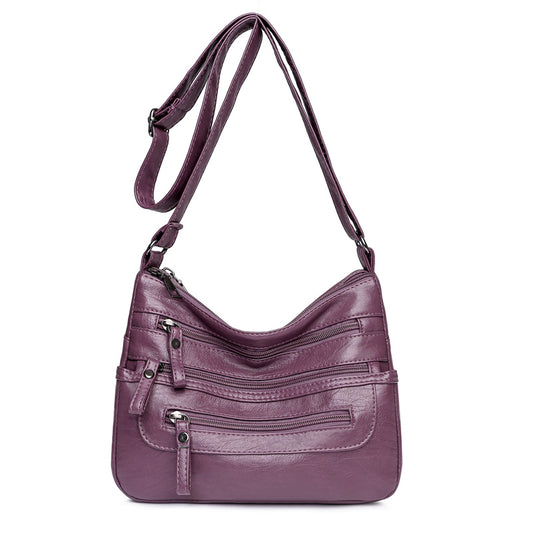 Nuevo bolso bandolera de piel lavada de gran capacidad para mujer