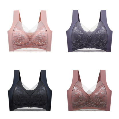🔥【1 lote de 4 piezas】👙【40-110 kg】Sujetador de encaje cómodo sin costuras