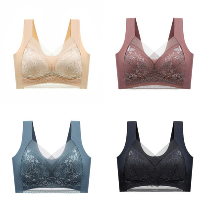 🔥【1 lote de 4 piezas】👙【40-110 kg】Sujetador de encaje cómodo sin costuras